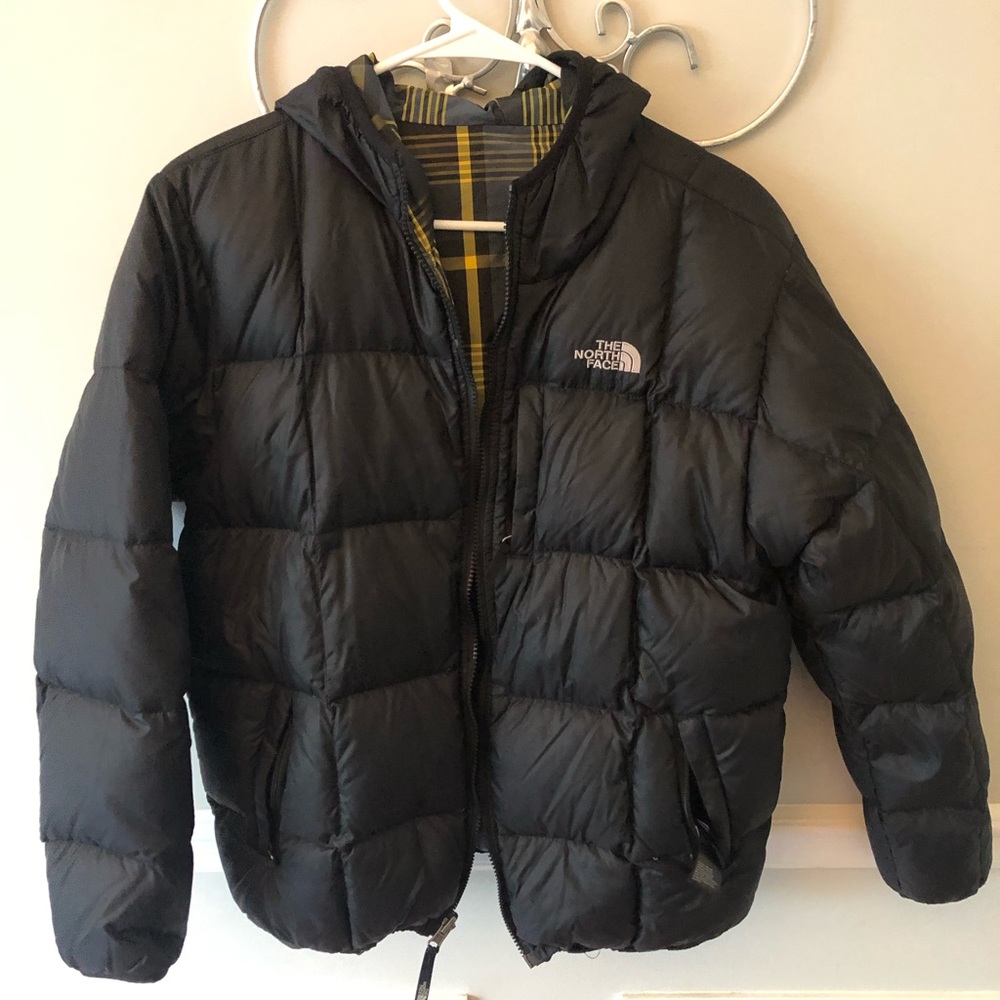 North Face Boys’ Printed Reversible Down Hooded Jacket SIZE XL 18-20